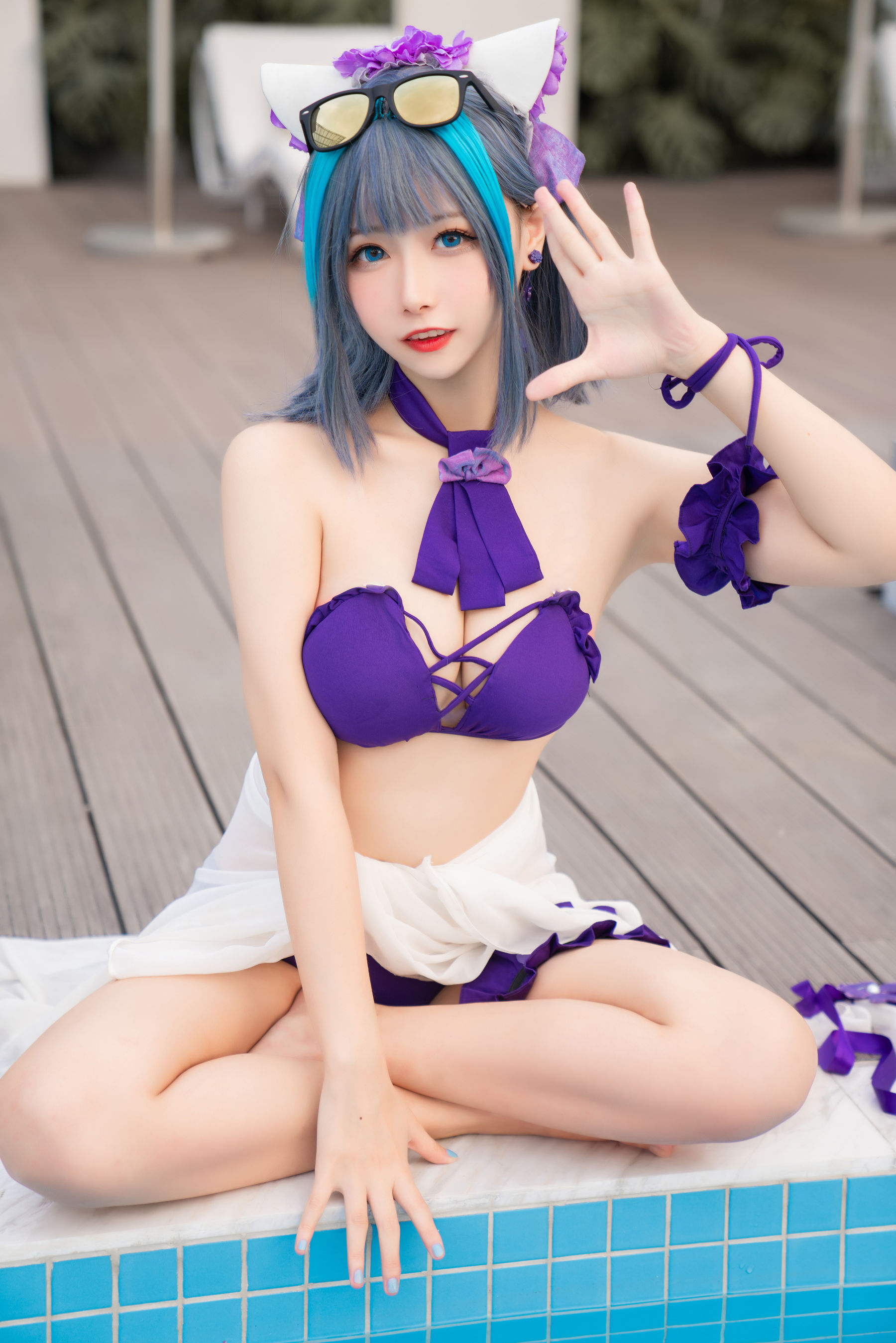 [COS福利]微博妹子Momoko葵葵–柴郡水着插图6